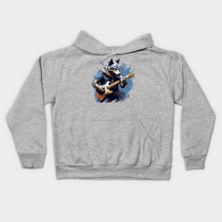 Wolf Playing Guitar Kids Hoodie